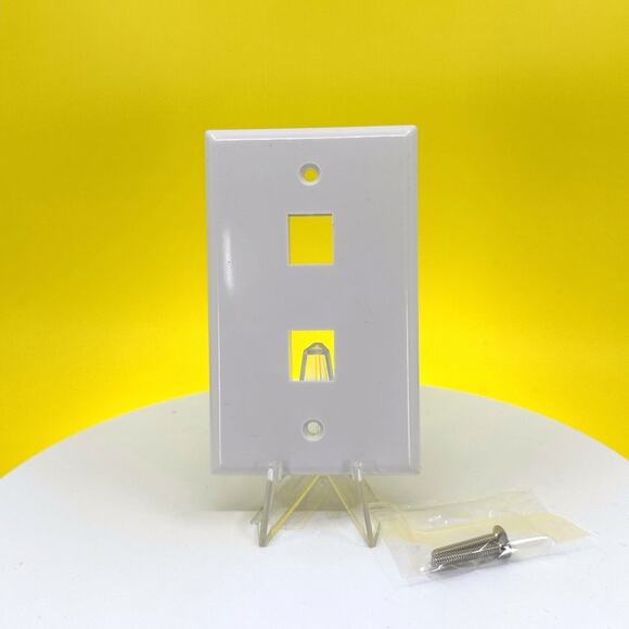 Steren 310-202 2-Cavity Ivory Keystone Plate Wall Plate (10-Pack) - Picture 2 of 16